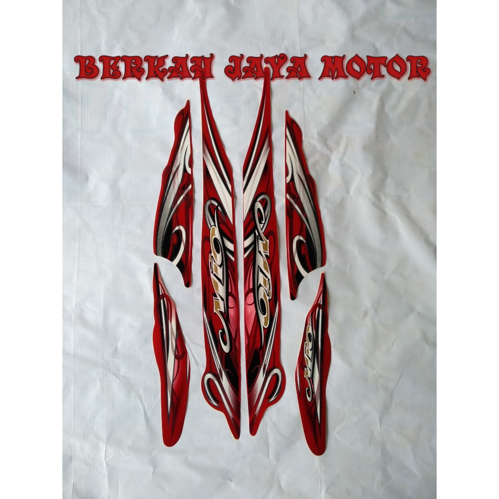 STRIPING STICKER LIS BODY MOTOR MIO SMILE 2011 WARNA BODY MERAH MAROON