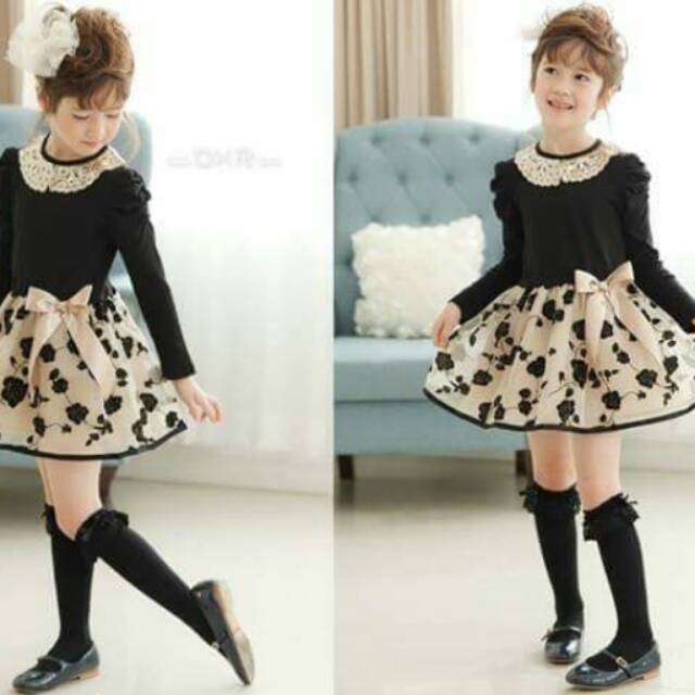 Dress mewah black gold