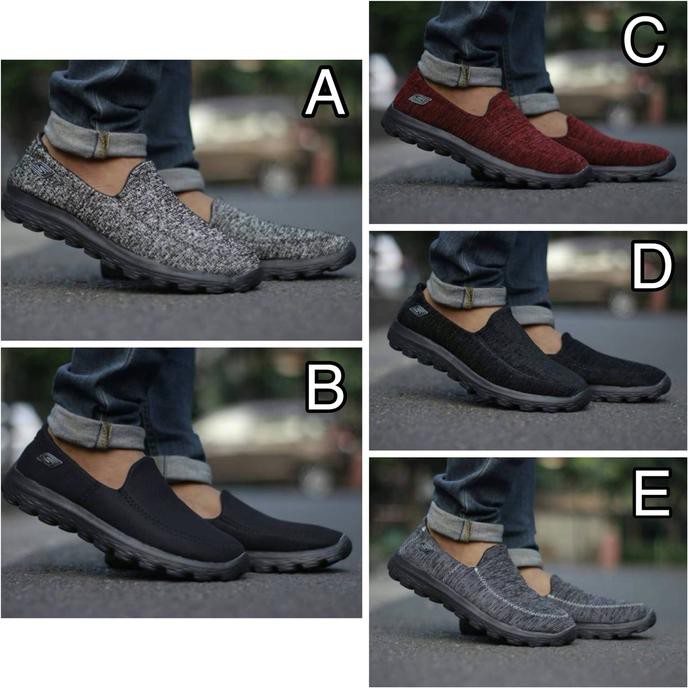 Sepatu Slip On Pria Skechers Casual Sepatu Pria Slop Tanpa Tali