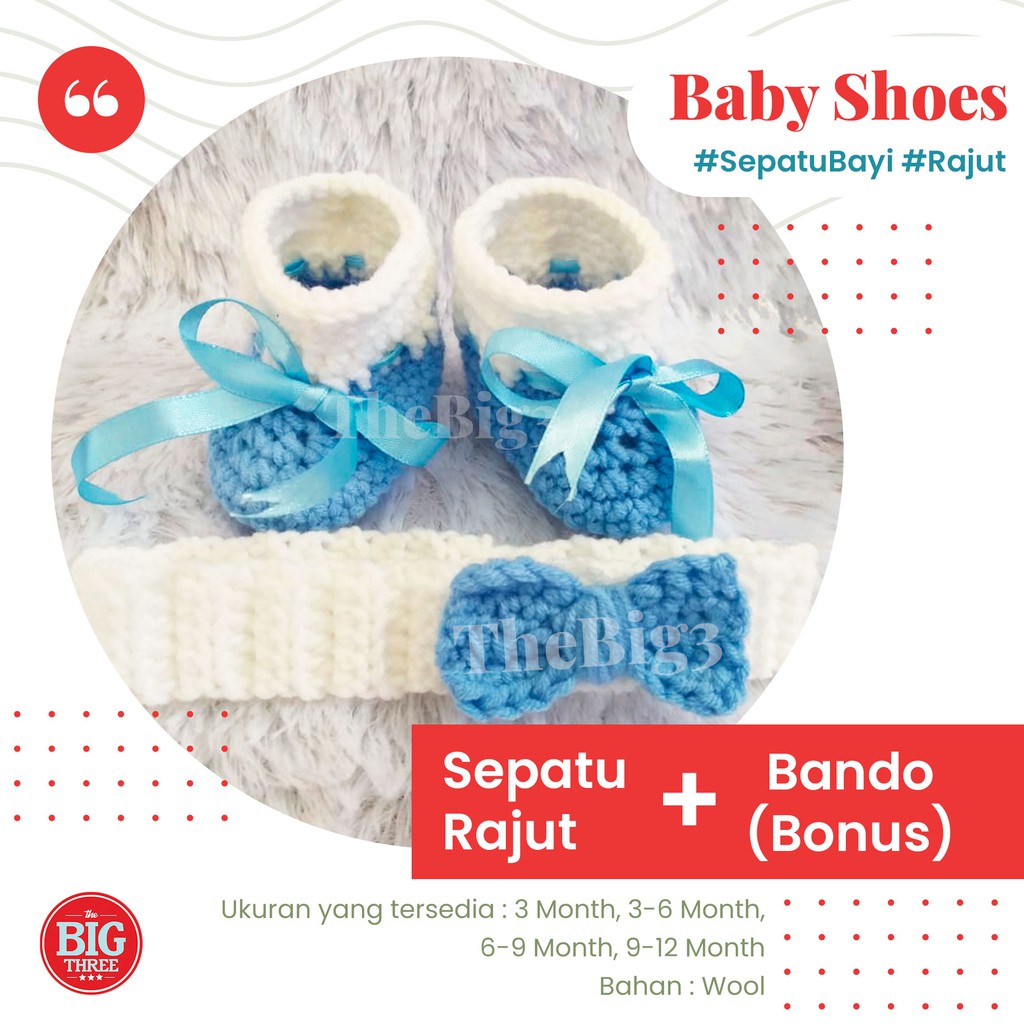 Sepatu Kaos Kaki Rajut Bayi Newborn Cewek Perempuan - Sandal Putih white grey Rajutan Handmade PO