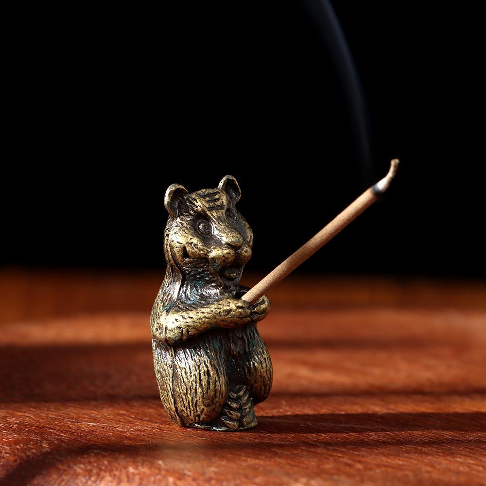 Chookyy Tempat Dupa Patung Binatang Kartun Mini Ash Catcher Dekoratif Pedupaan