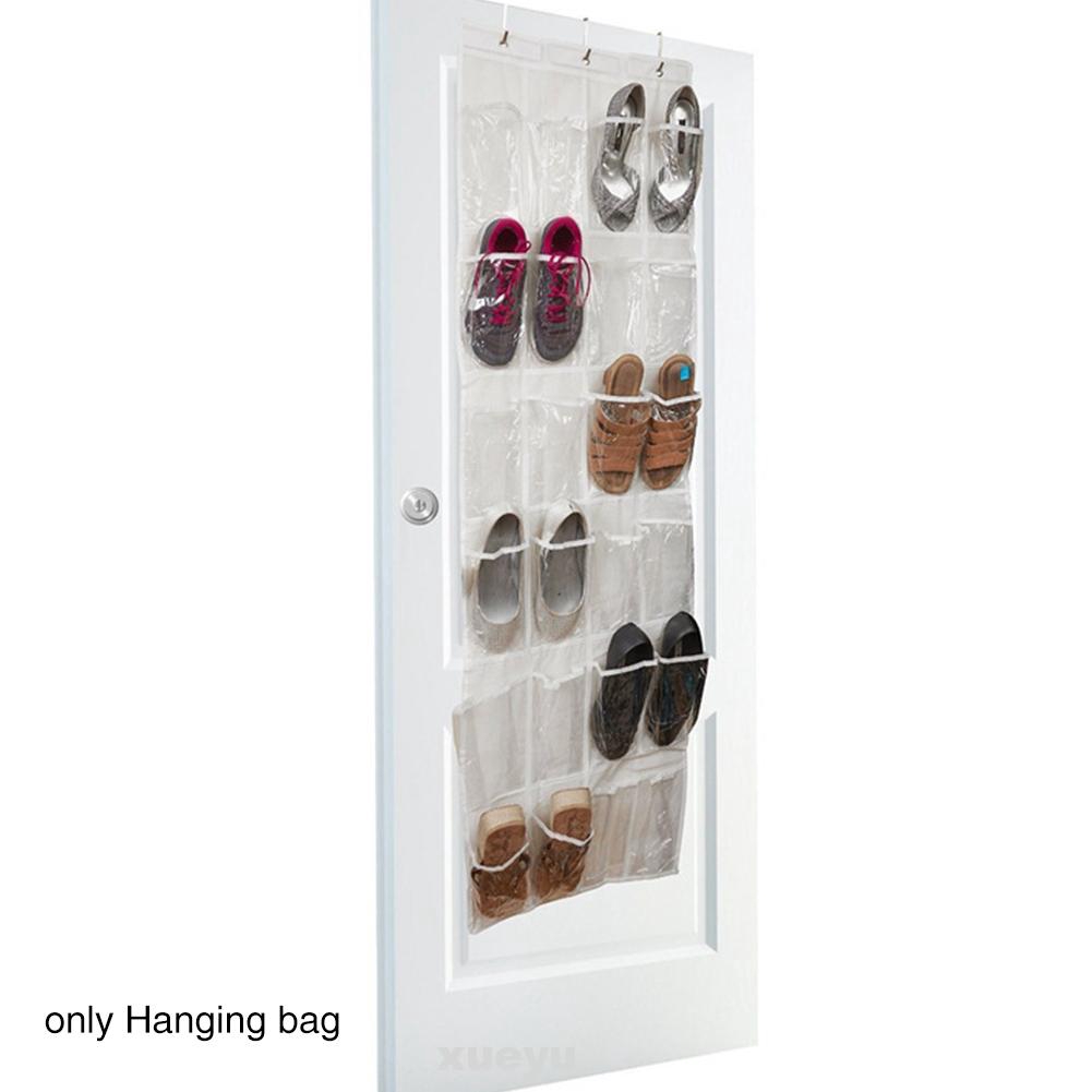 24 Pockets Closet Rack Shoes Organizer Door Hanging Storage Holder Transparent Shopee Indonesia