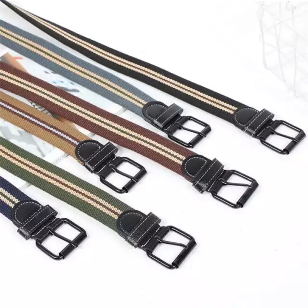 Ikat Pinggang Pria Fashion Tali Kanvas Sabuk Model jarum Kode S032
