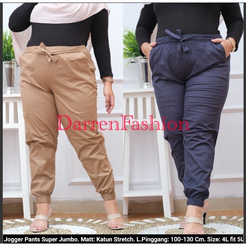 Celana Panjang Wanita Jogger Super Jumbo 4L Fit 5L . Jogger Bigsize . Jogger Big Size Murah