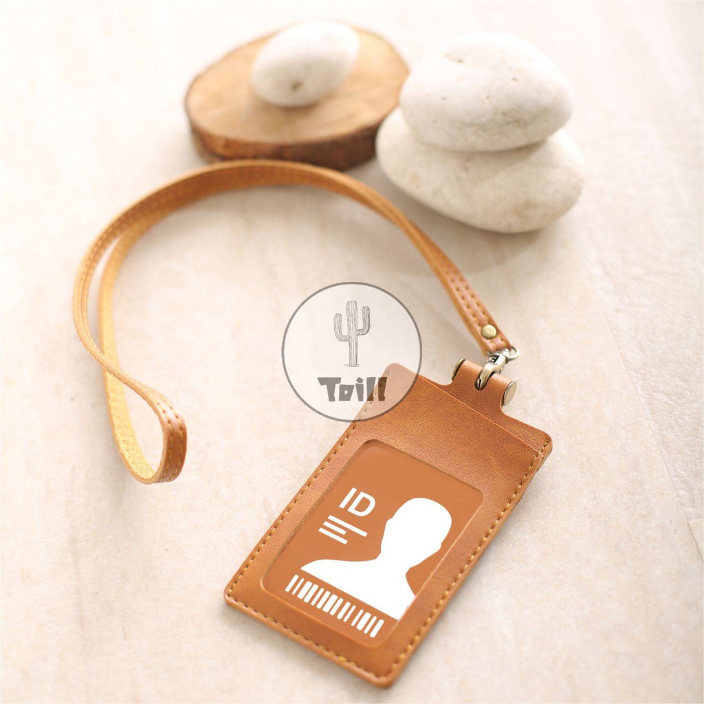 Id Card Kalung Holder Name Tag Pria Dan Wanita Id Card Holder Muqten Temboro Kulit Souvenir