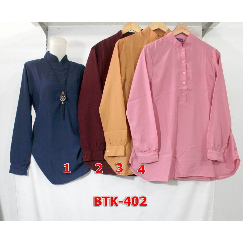 Blouse Wanita Polos Kerah Shanghai Busui Friendly BTK402