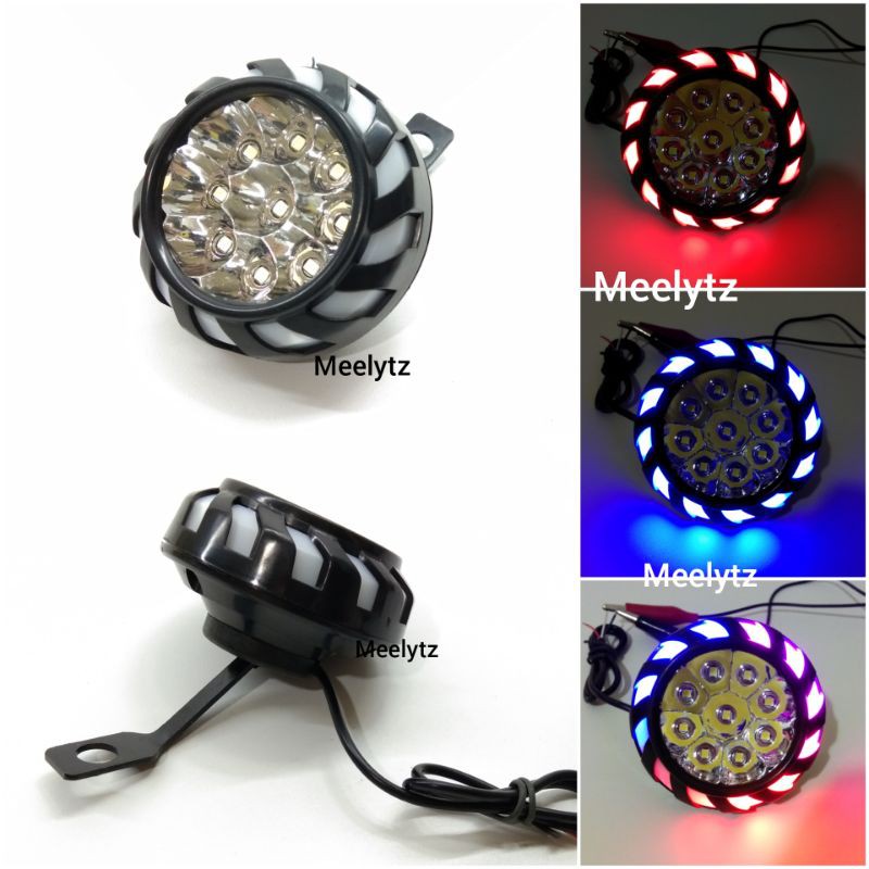 Lampu tembak sorot LED bracket spion 9 mata dengan angel aye 5 mode