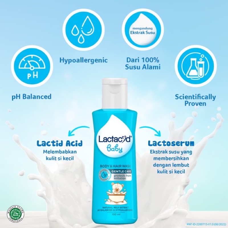 Lactacyd Baby Sabun Shampo 2in1 Head n Body 500ml Kulit Sensitif Melembabkan Kulit Bayi Kemasan PUMP