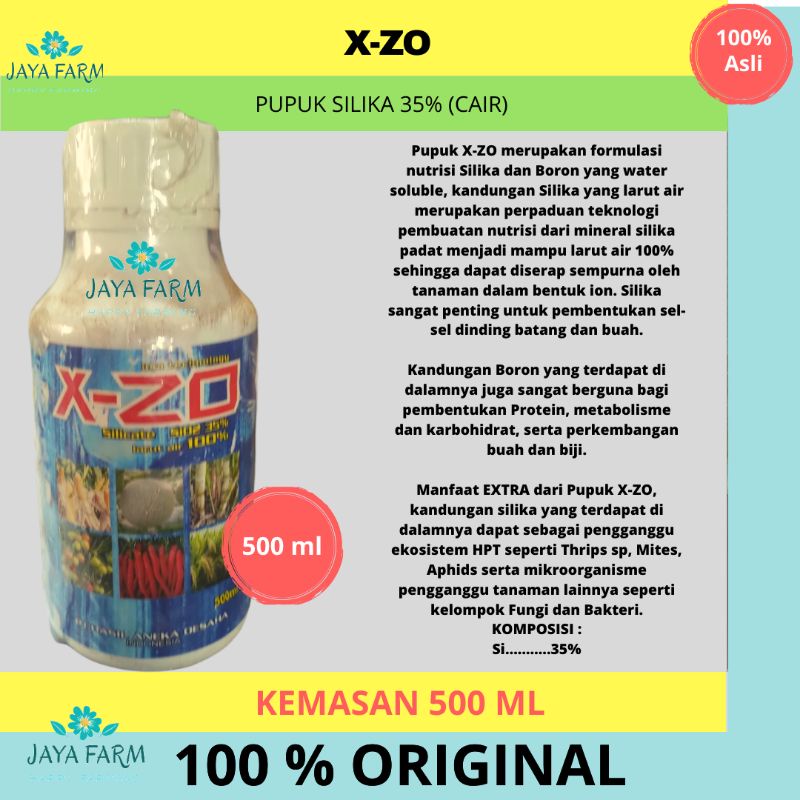 X-ZO KEMASAN 500ML | PUPUK SILIKA 35% (CAIR)