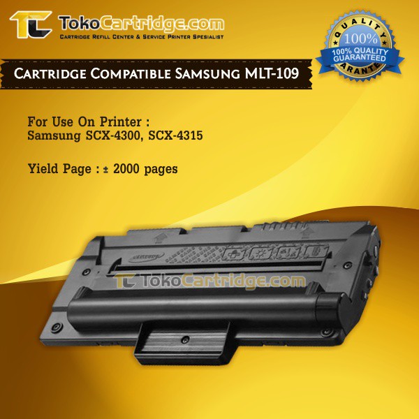 Cartridge Compatible Samsung MLT-109 MLT109 MLT-D109S Black, Printer Samsung SCX-4300 SCX4300