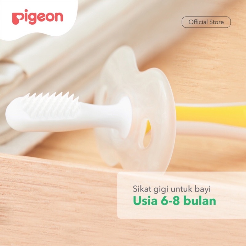 PIGEON Training Toothbrush Lesson-1/ Sikat Gigi Bayi Sikat Gigi Step 1