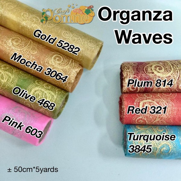 Kain Organza Waves - bungkus kado bunga - mesh flower bouquet wrap