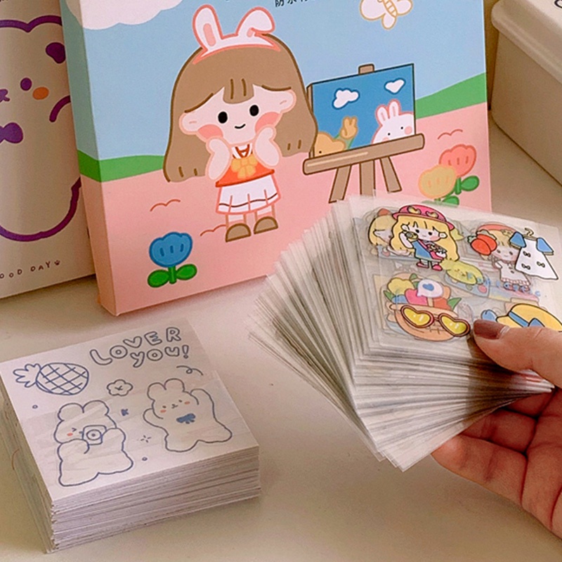 25 Lembar Stiker Transparan Motif Kartun Hewan Peliharaan Untuk Dekorasi