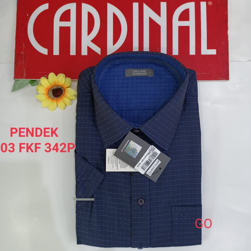 gof XL-2XL CARDINAL KEMEJA FORMAL PENDEK RegularFit Pakaian Kemeja Kerja Pria Kantor Acara Resmi Pakaian Wisuda Original KMSB