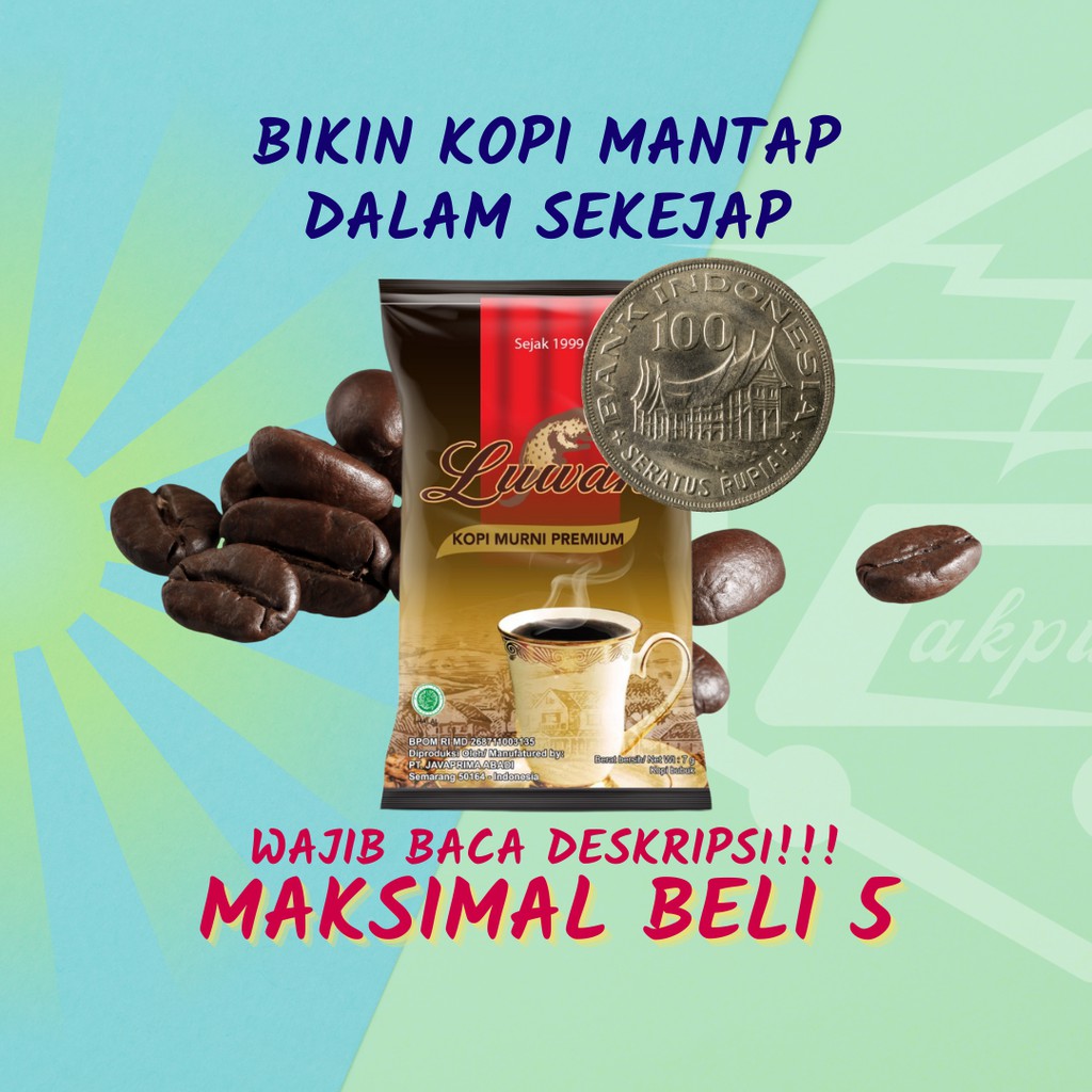 

Kopi Luwak Murni Sachet Mini 7 gram Maksimal Beli 5 pcs