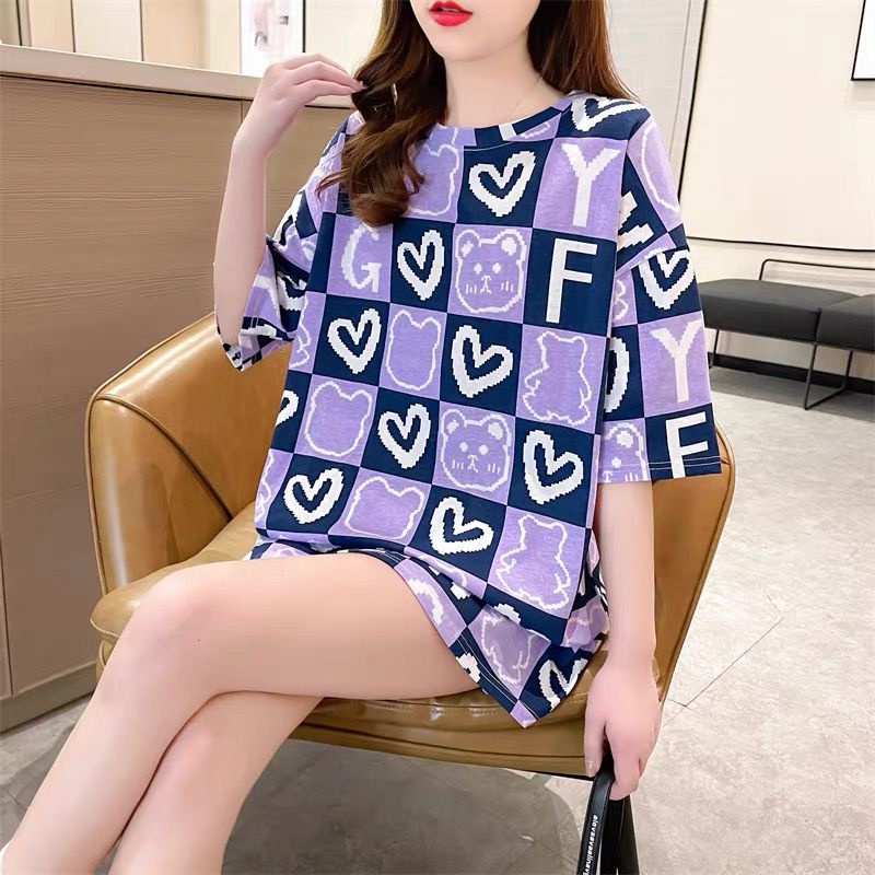 THISTLE - Oversize Tee Tshirt Wanita Model Longgar Motif F Love Kotak