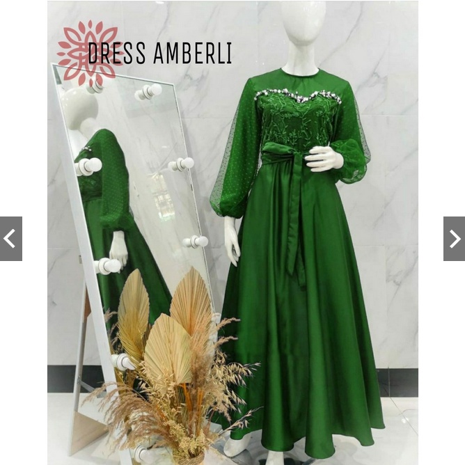 AMBERLI MAXI DRESS APP MUTIARA TEMBAK eD / BUSANA PAKAIAN KONDANGAN WANITA FASHION MUSLIM