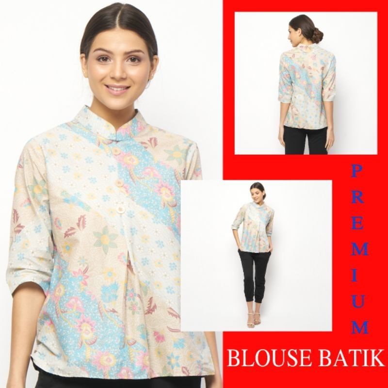 BLOUSE BATIK CEWEK KATUN ADEM UNTUK KERJA MAUPUN WAKTU SANTAI