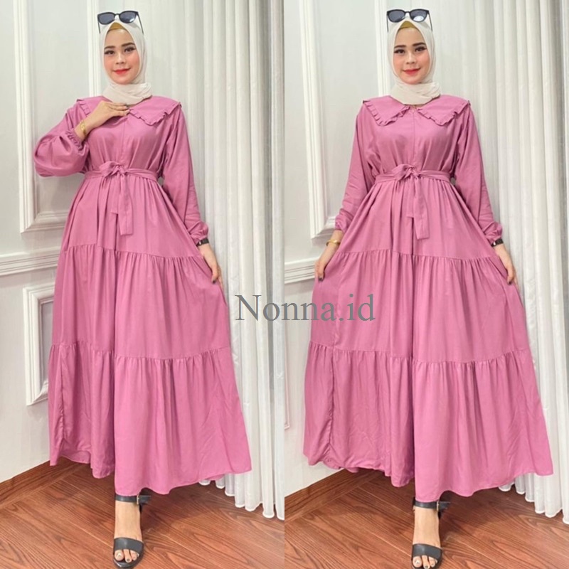 Gamis susun rempel rayon elegant