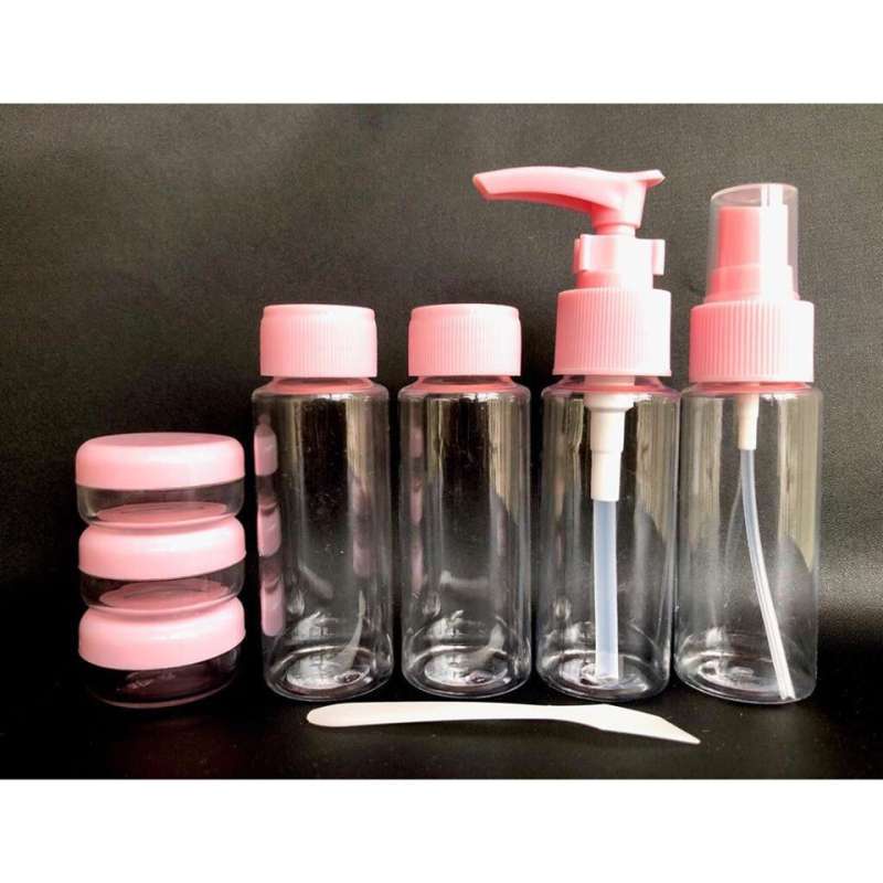 TERBARU!! BOTOL TRAVEL TOILETRIES KIT SET 7IN1/BOTOL KOSMETIK KECIL IMUT