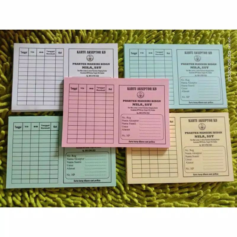 

Kartu Akseptor KB Costum nama bidan