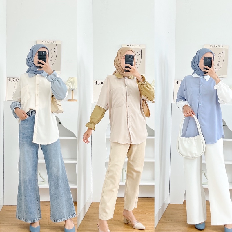 NADLYN SHIRT BY BOONAA | BLOUSE WANITA | KEMEJA WANITA | ATASAN PEREMPUAN | KOREAN BLOUSE PEREMPUAN