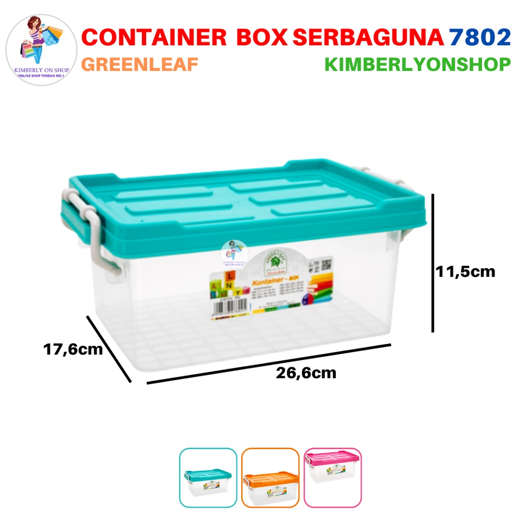 Box Container 3,1 Liter 7802 Q SEVEN BOX Green Leaf