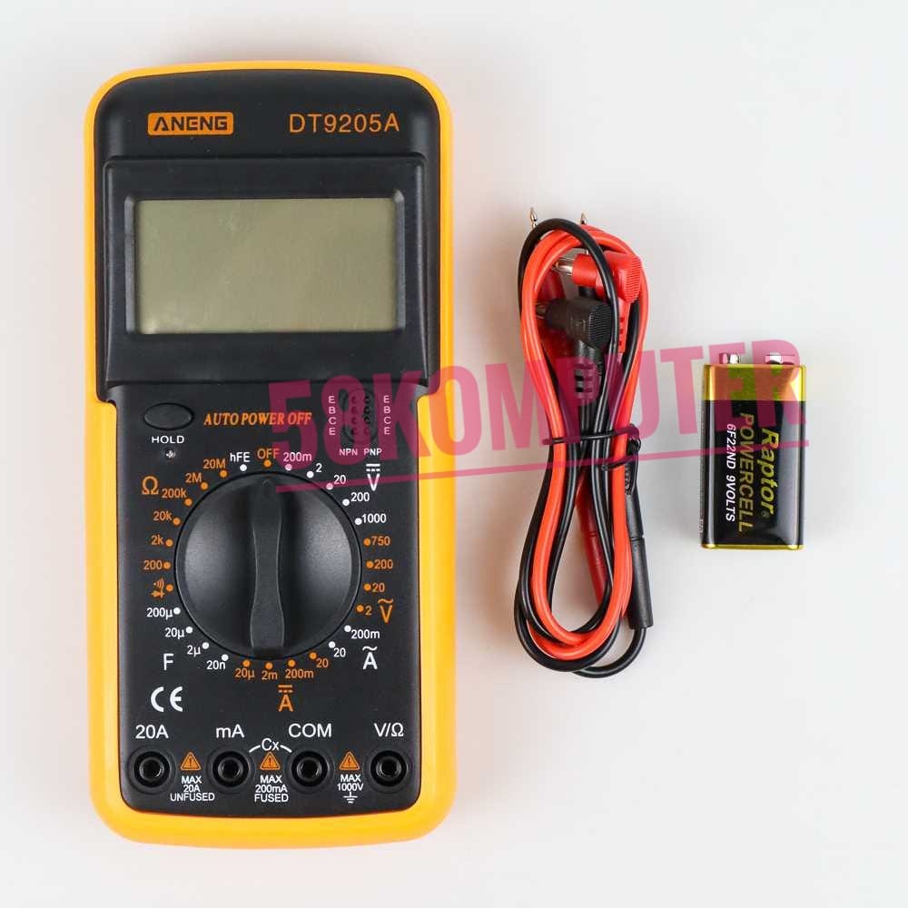 Multimeter Digital Volt Meter Digital Tester Digital Multitester Aneng DT9205A Paket lengkap