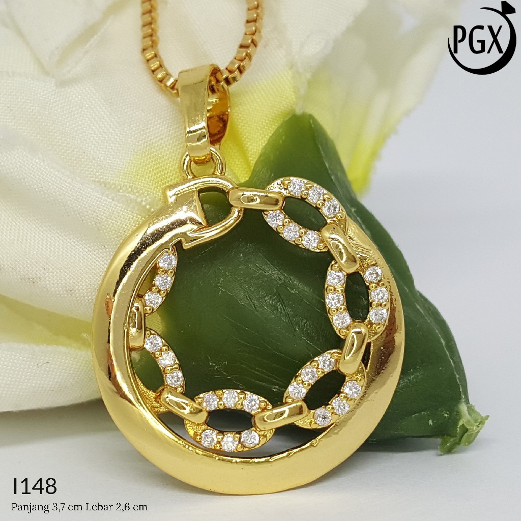 PGX Liontin Kalung Xuping Wanita Perhiasan Lapis Emas Aksesoris Fashion - I148