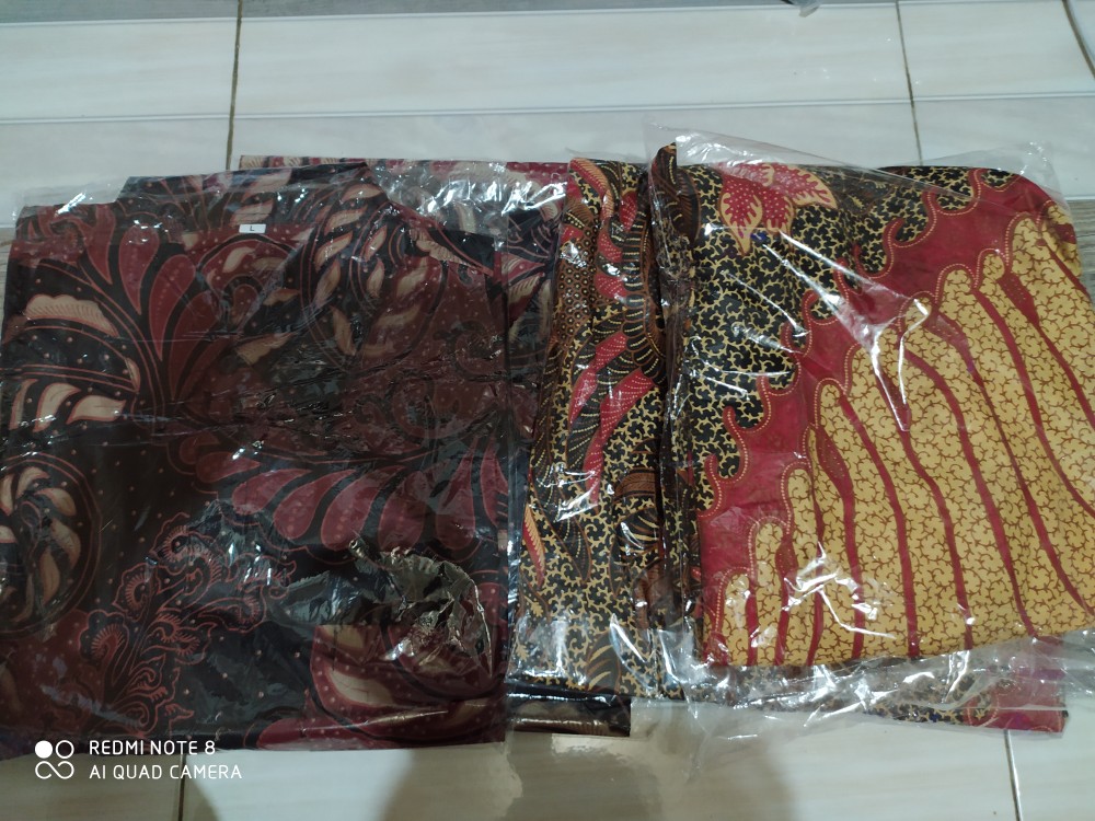 Couple Tunik Sogan Serut Genes Apsari Coklat Batik Modern Atasan Batik Seragam Kantor Katun Premium