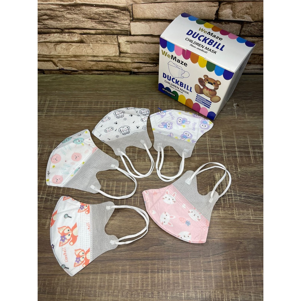 masker duckbil anak motif cowok cewek isi 50pcs / masker