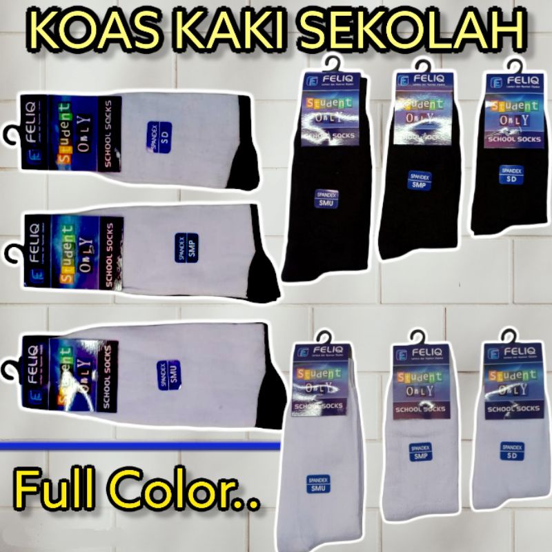 Kaos Kaki Sekolah Bahan PE Tebal (SD SMP SMA)