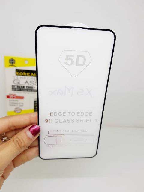 KOREAN Tempered Glass iPhone XS Max 6.5&quot; FULL SCREEN TG 5D iPhone XS Max FULL GLUE Anti Gores Kaca