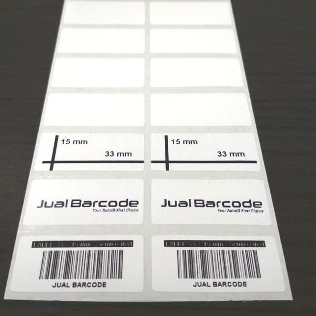 

✪✪ 8DI LABEL BARCODE 33 x 15 mm - 33x15 mm - 33x15mm - (2 LINE) - KERTAS STICKER LABEL SEMICOATED I
