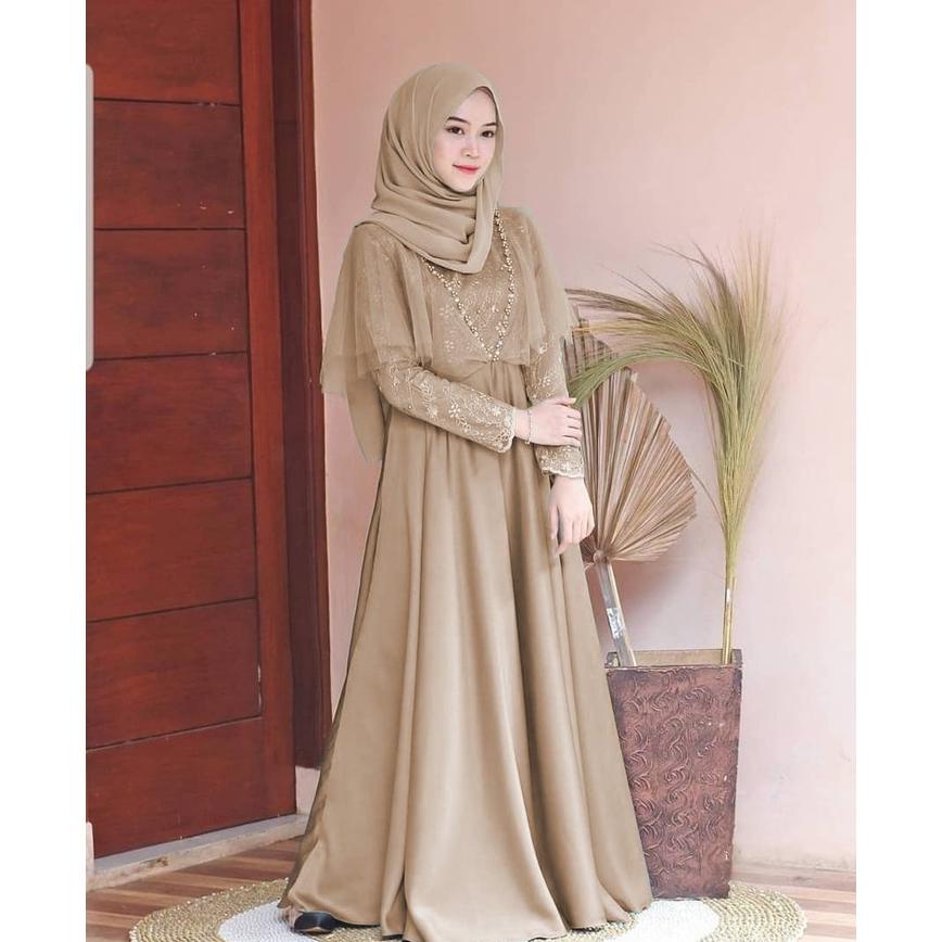 Xc - Maxi Edeline / Maxi Tile Mutiara / Maxi Terbaru / Maxi Dress Edeline / Gamis Pesta