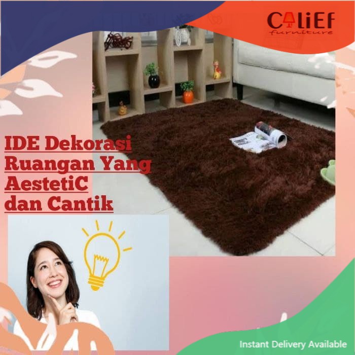 Karpet Bulu Lembut Ukuran Besar 150X200X4,5 Karpet lantai Kamar Tidur Empuk Karpet Ruang Tamu