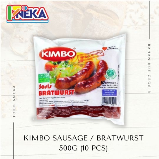 

KIMBO SAUSAGE / BRATWURST / SOSIS BAKAR SAPI MINI 500GR (10 PCS)