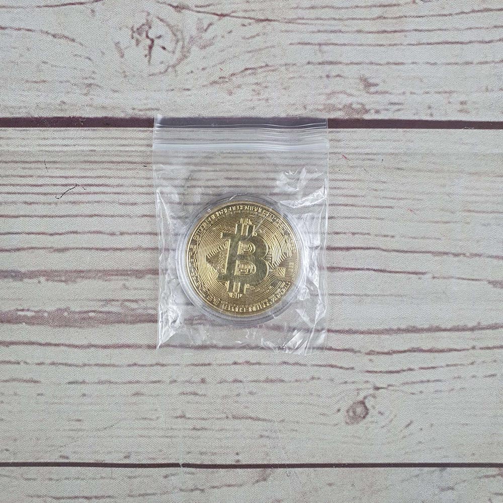 Miniatur Coin Bitcoin Gold Plated