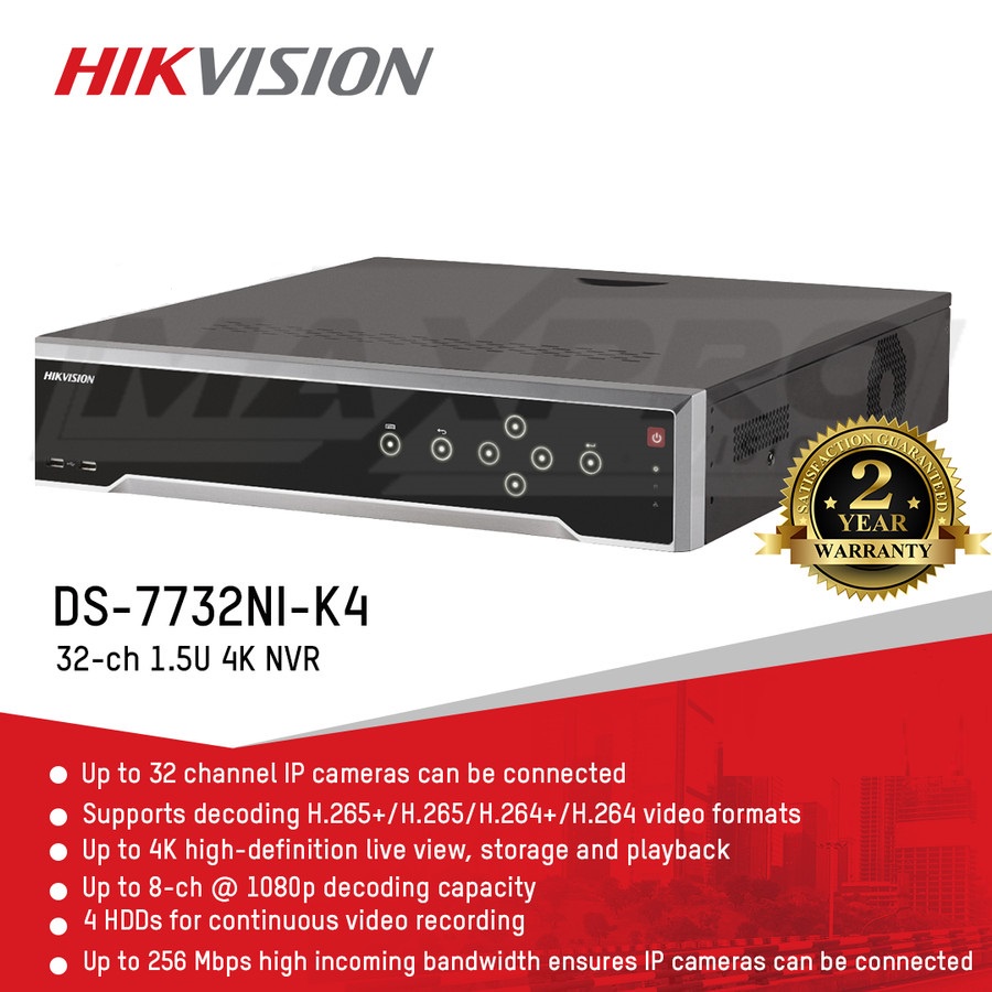 DS-7732NI-K4 - NVR HIKVISION 32 CHANNEL