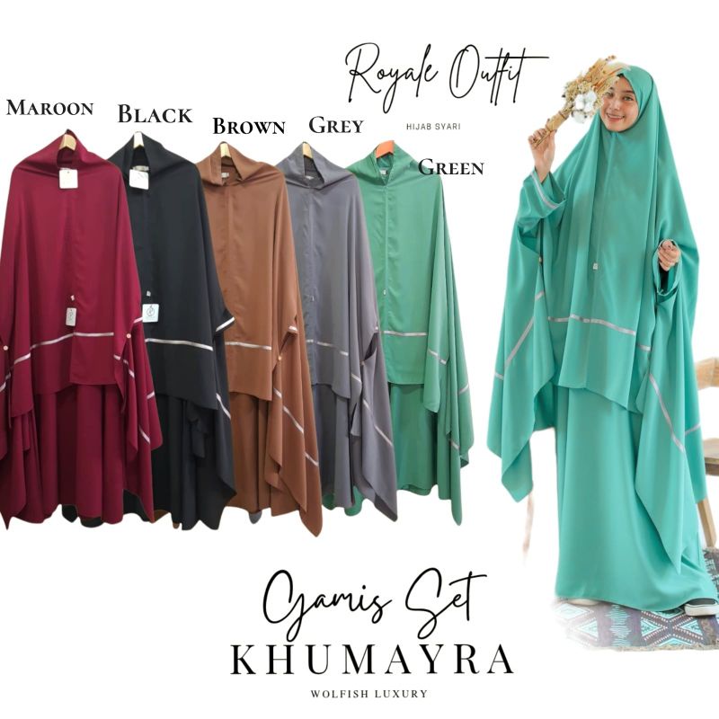 Khumayra syari|gamis cadar|gamis sunnah|gamis niqob|gamis syari|ori royale