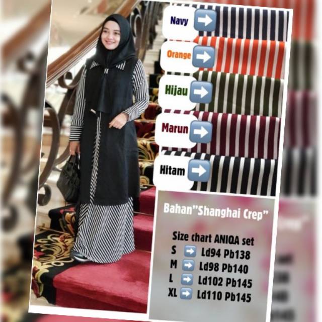 Aniqa Set Gamis Syari Original By Azzahraku