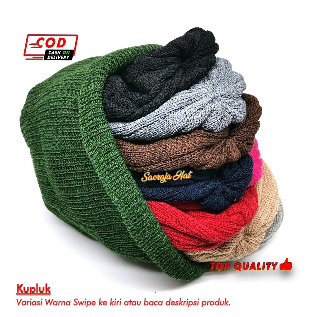 Kupluk Rajut Beanie Hat Polos Banyak Warna dan Sebo Satu tiga Lubang Pria dan Wanita Dewasa