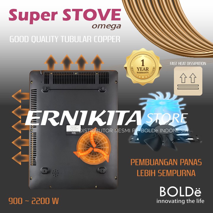 BOLDe SUPER STOVE OMEGA - Kompor Elektik Digital Fuzzy Control Slim Design