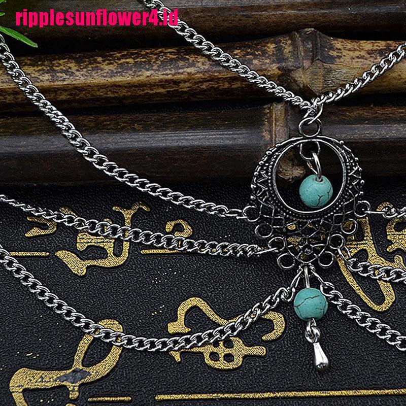 Gelang Rantai Kaki Hias Turquoise Gaya Boho Untuk Pantai