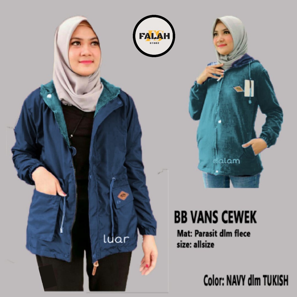 Jaket Daily Vans Bulak Balik fleece L fit to XL Cowok Cewek