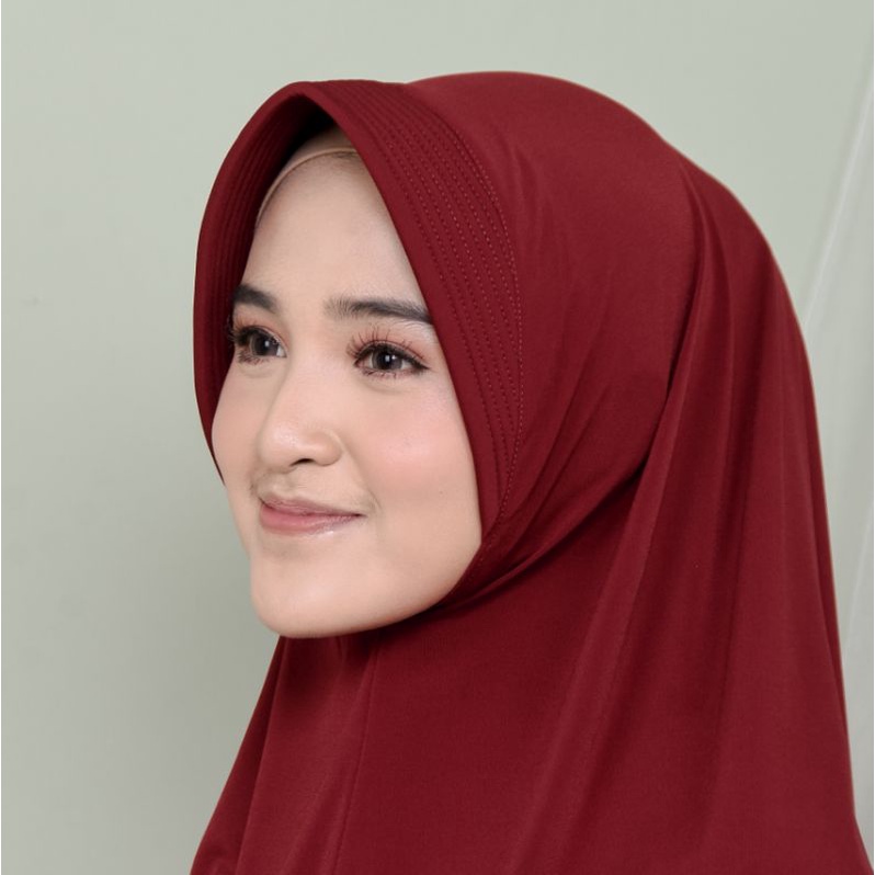 Jilbab Instan Jersey Pinguin Khimar Pet Antem Kerudung Bergo