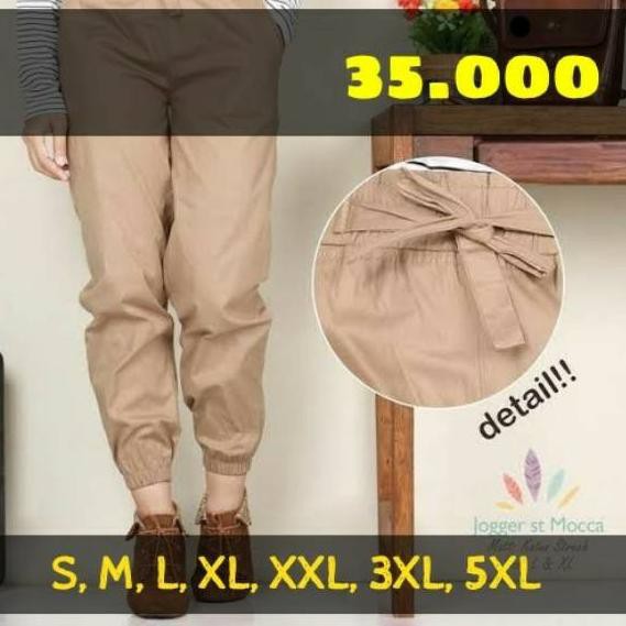 [ RKH ] celana jagger ukuran L XL XXL bahan katun strech  celana panjang cewek celana panjang peremb