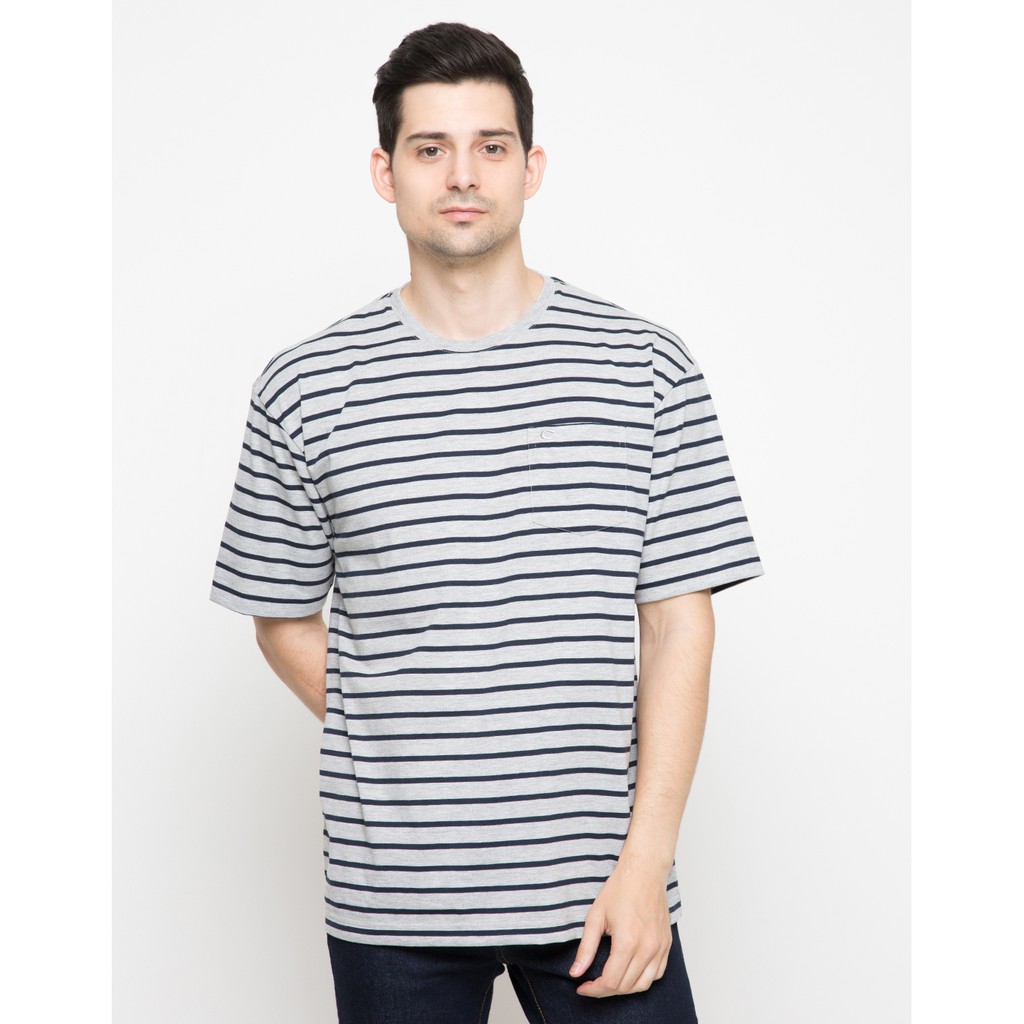 Download Matahari - Cole T-Shirt Basic Stripe - Misty Medium Abu ...
