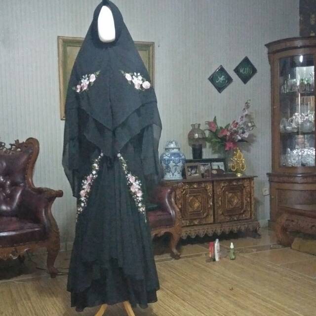 Set gamis seruty babydoll bordir homade