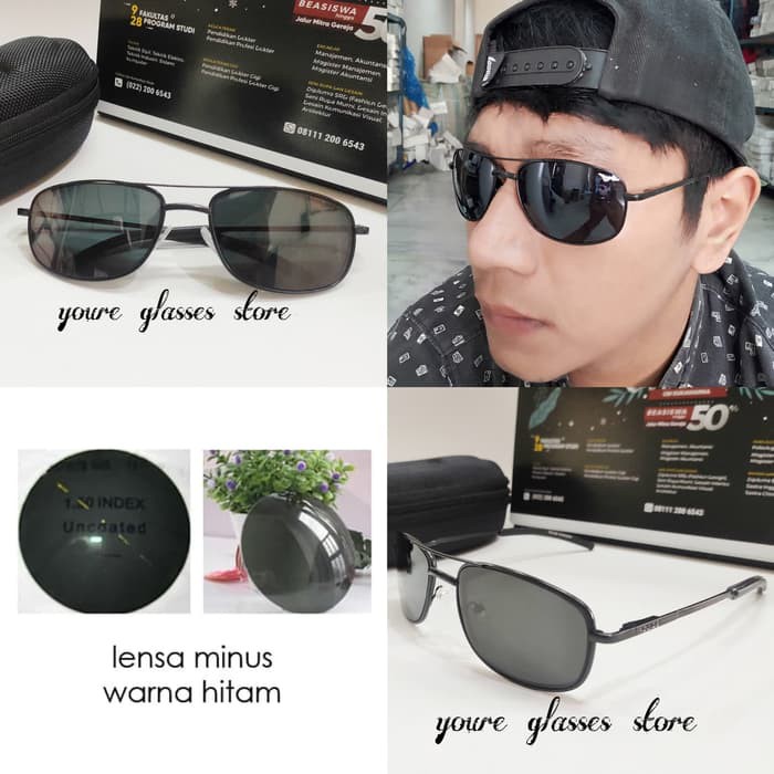 Unik kacamata sport pria lensa minus warna hitam terbaik